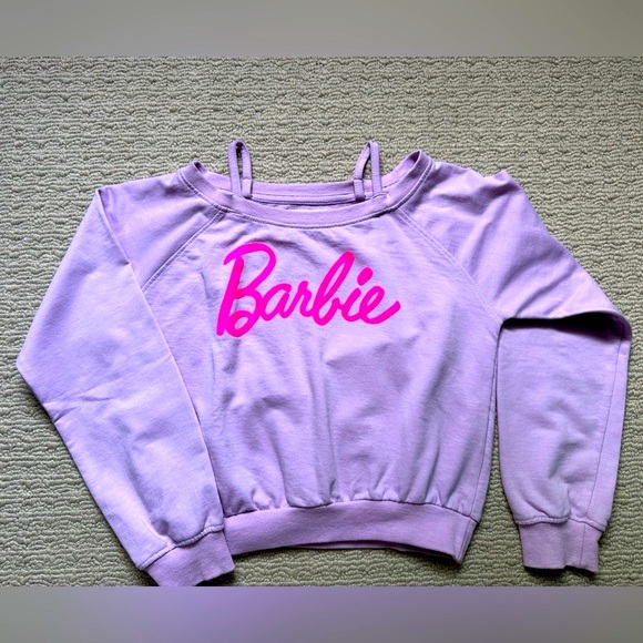 Purple Barbie Sweatshirt with neon pink Barbie logo - Picture 1 of 4